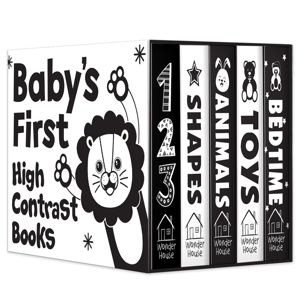 Baby's First High-Contrast Books - 5 Board Books Box Set