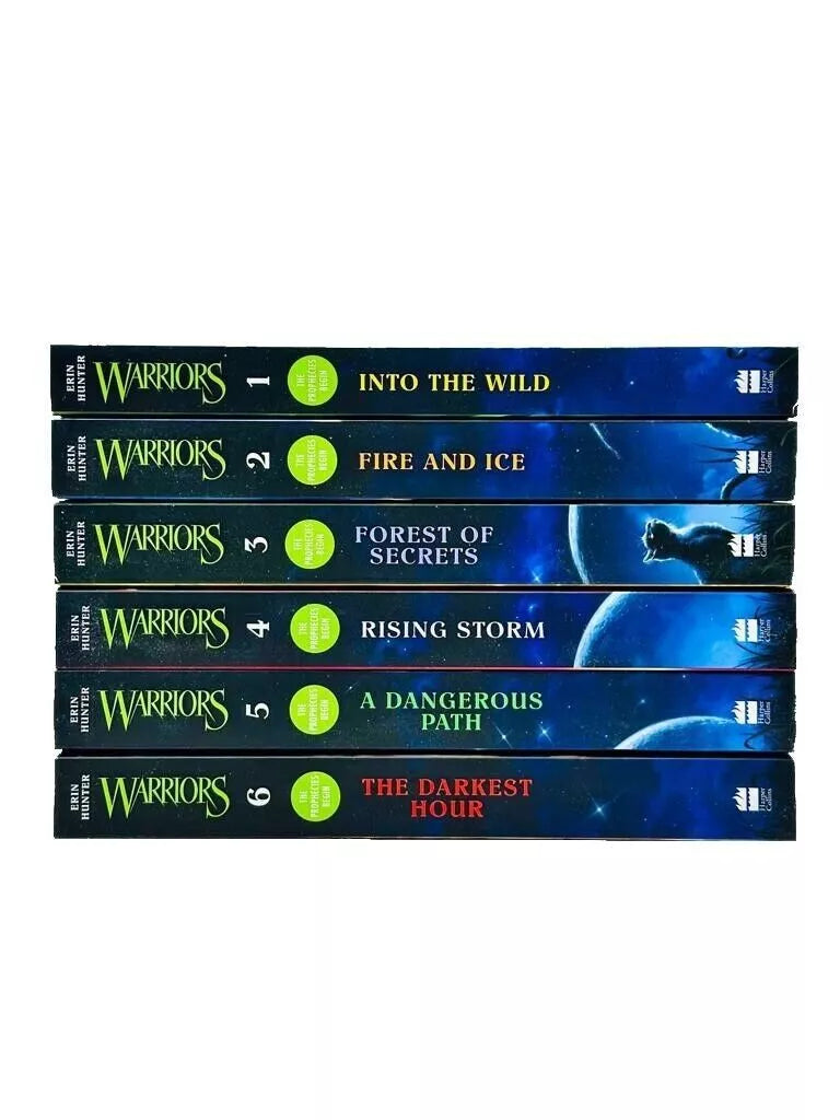 Stack of 'Warriors' series books on a white background