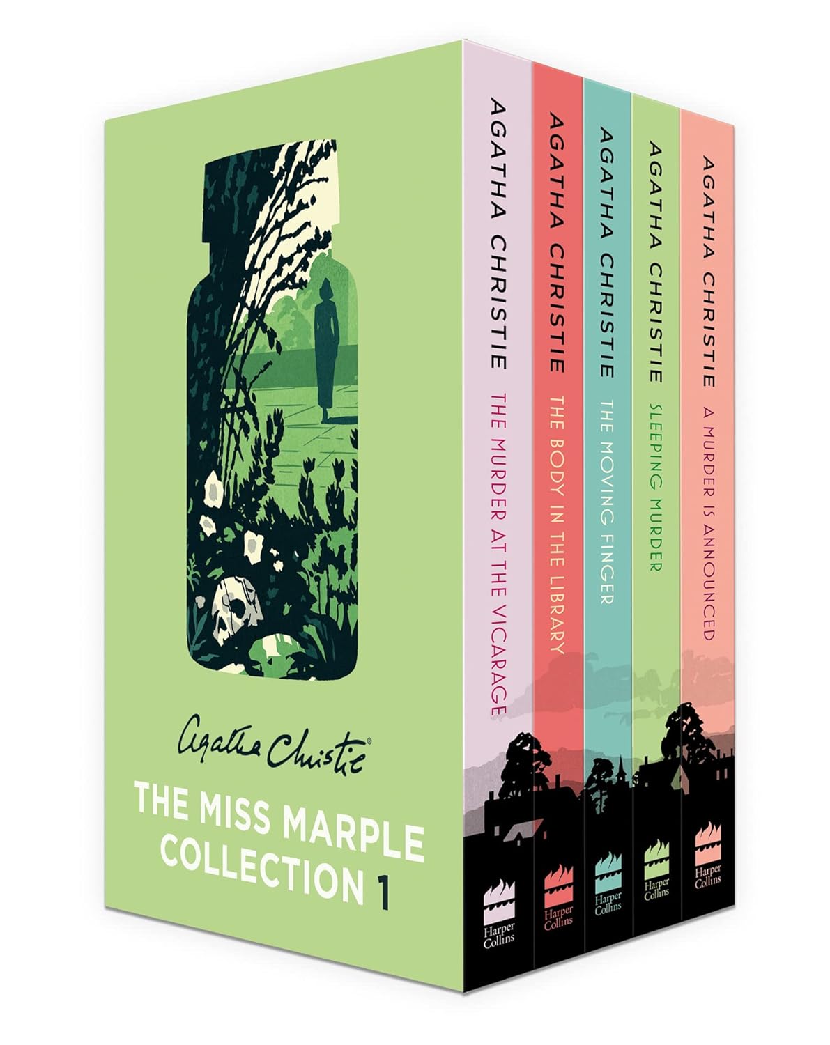 Agatha Christie – The Miss Marple Collection 1 – Box Set with 5 Books: The Murder at the Vicarage, The Body in the Library, The Moving Finger, Sleeping Murder, A Murder Is Announced