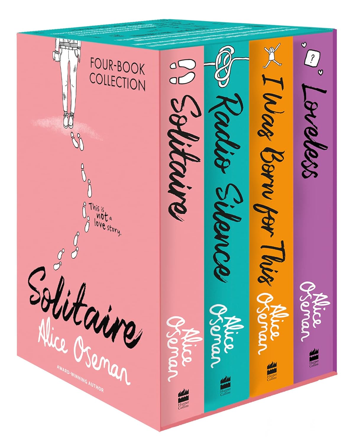 Alice Oseman 4 Book Box Set – Solitaire, Radio Silence, I Was Born for This, Loveless – Young Adult Contemporary Collection