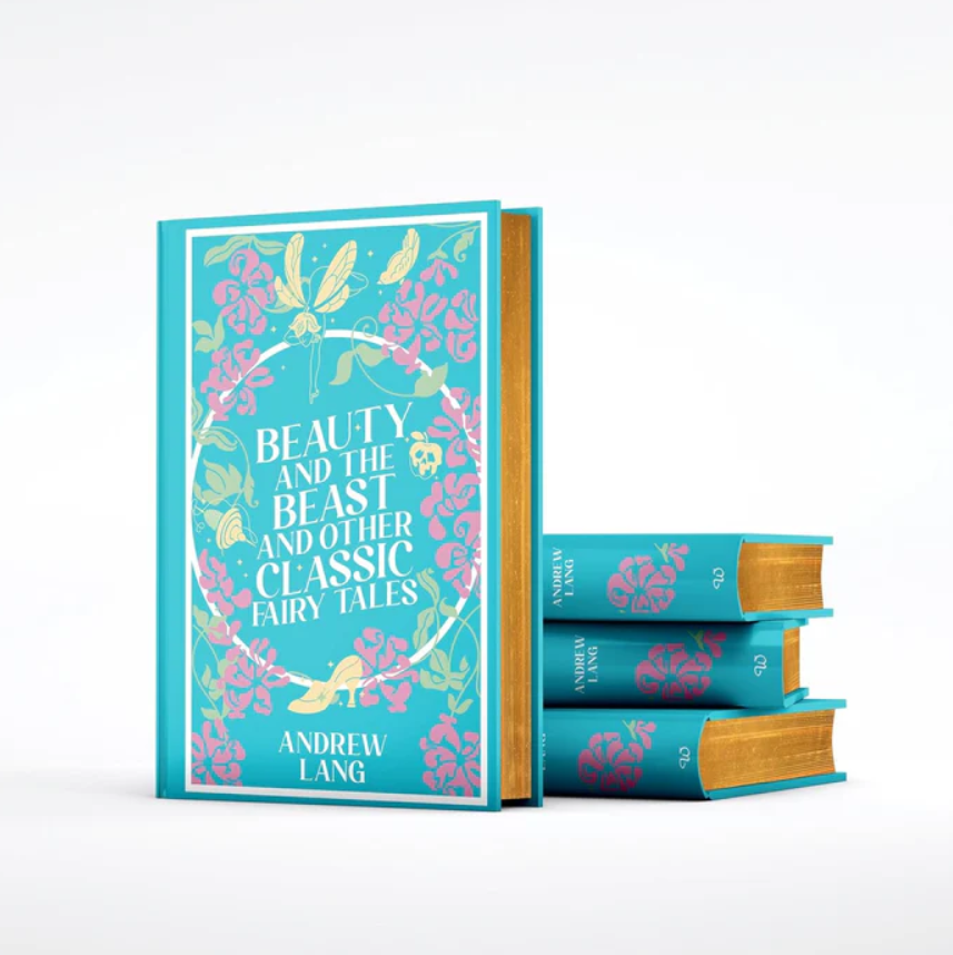 Book titled 'Beauty and the Beast and Other Classic Fairy Tales' by Andrew Lang with a decorative cover on a white background.