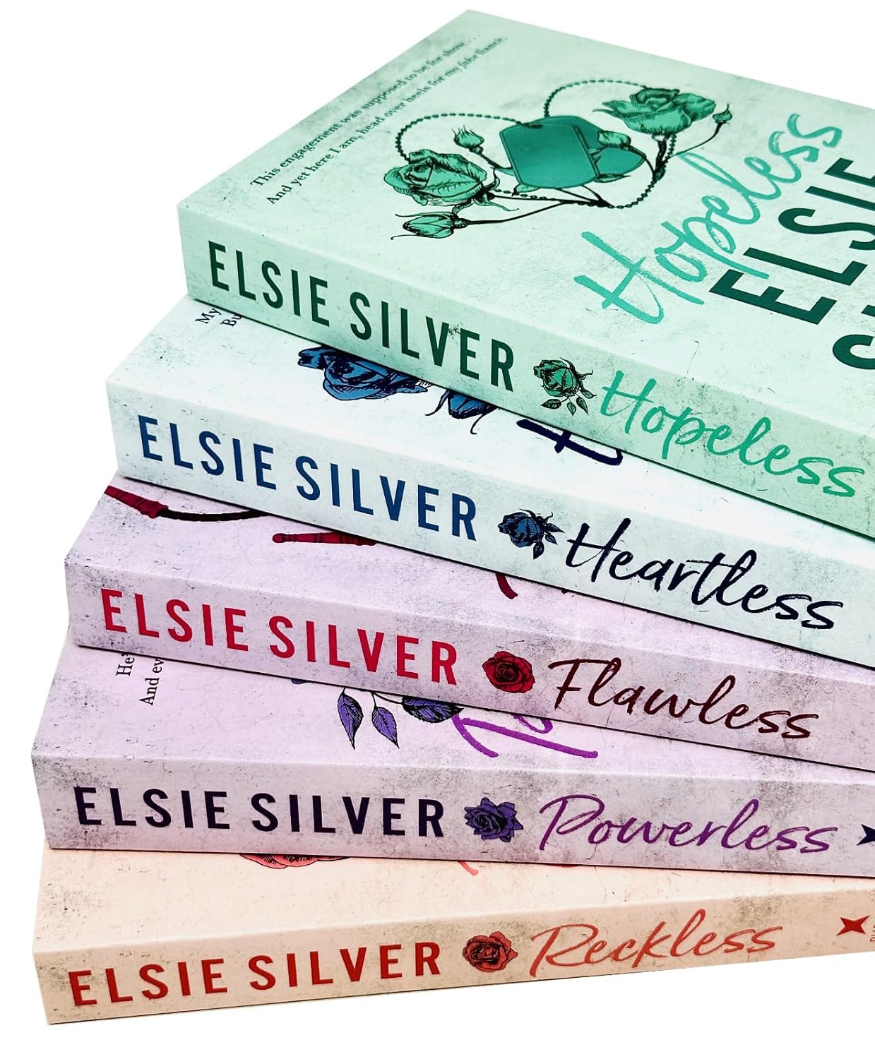 Stack of books by Elsie Silver on a white background