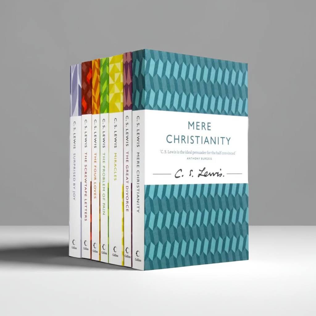 Front angled view of The Complete C. S. Lewis Signature Classics Box Set featuring Mere Christianity and other titles