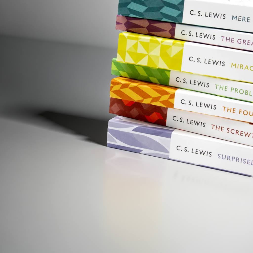 Spines of The Complete C. S. Lewis Signature Classics Box Set – stacked view of 8 books