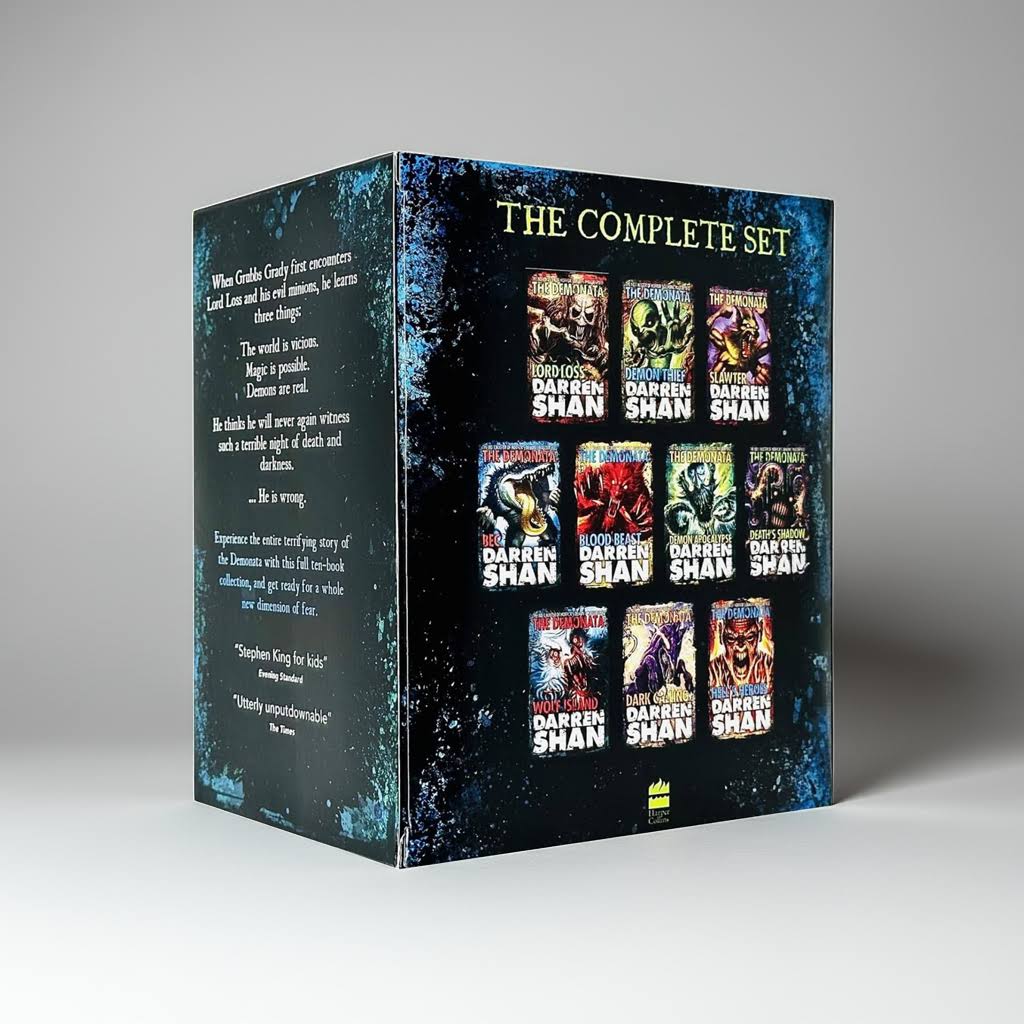Darren Shan Demonata 10 Book Box Set – The Complete Collection on White Background