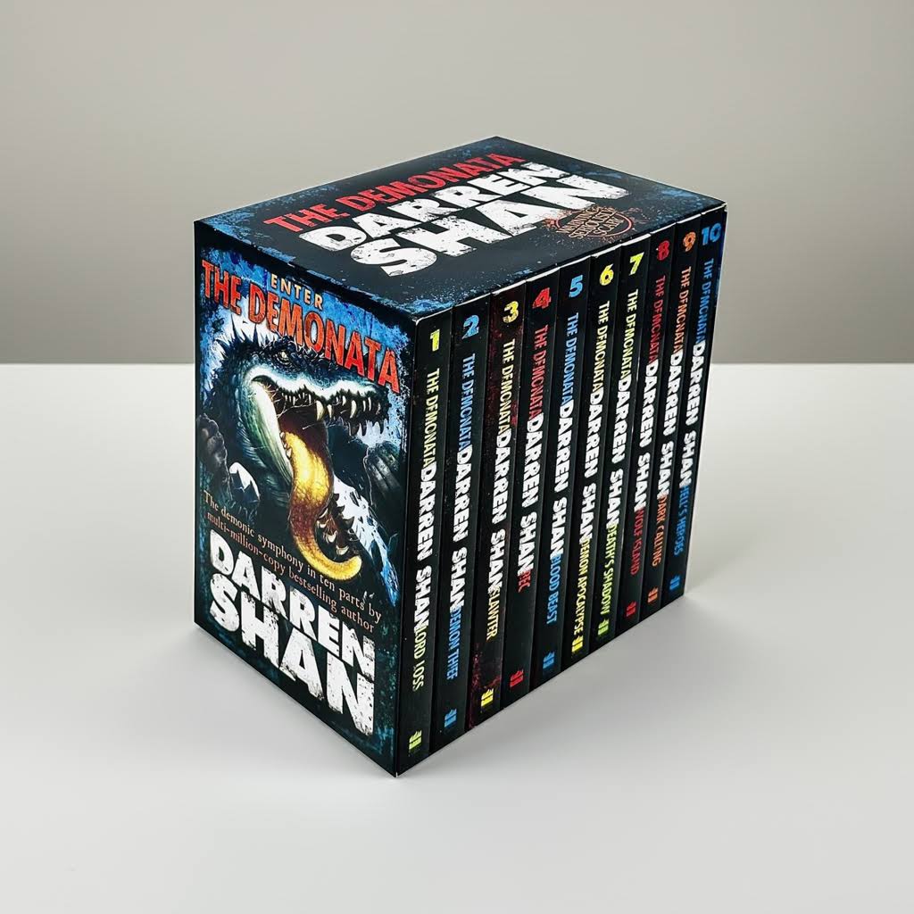 Darren Shan Demonata Collection – 10 Book Box Set with Spine View on White Background