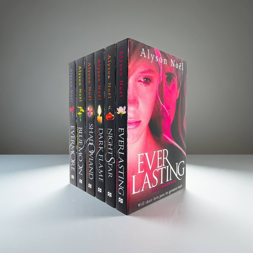 The Immortals Series 6-Book Box Set by Alyson Noel – front view on clean studio background