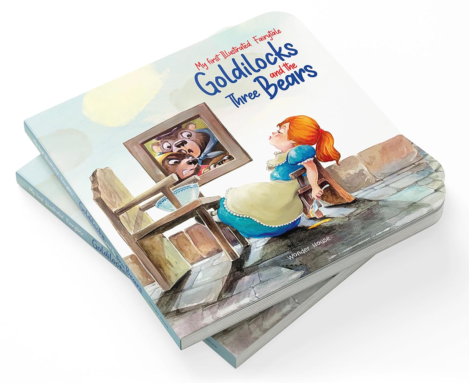 Children's book titled 'Goldilocks and the Three Bears' on a white background