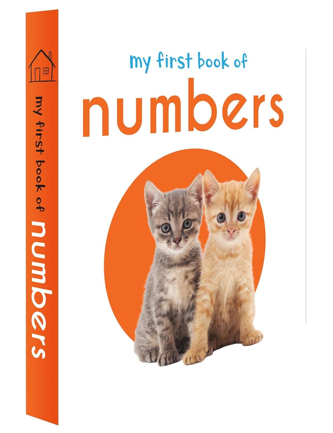 Book cover of 'My First Book of Numbers' with two kittens on an orange background
