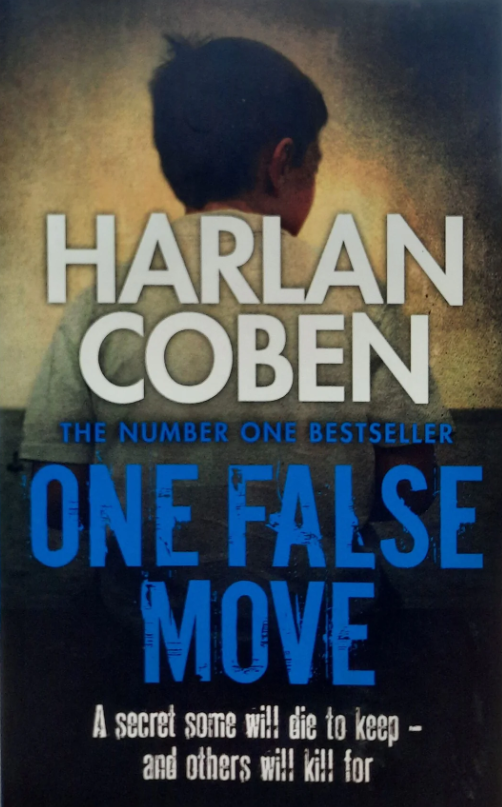 Book cover of 'One False Move' by Harlan Coben with a blurred figure in the background