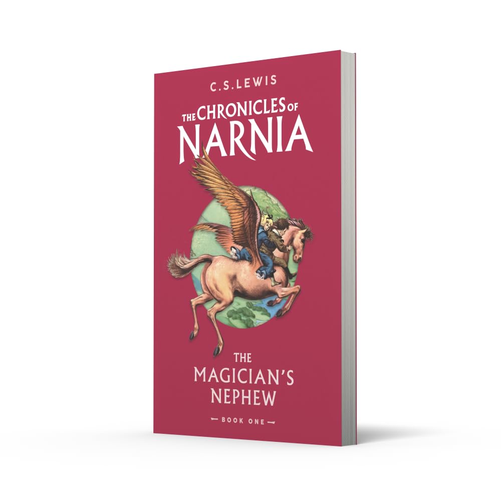 Book cover of 'The Magician's Nephew' from 'The Chronicles of Narnia' series by C.S. Lewis on a white background.