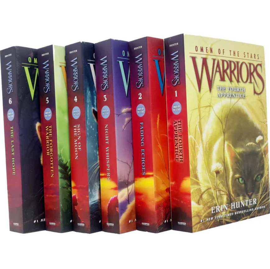 Set of 'Warriors' book series on a white background