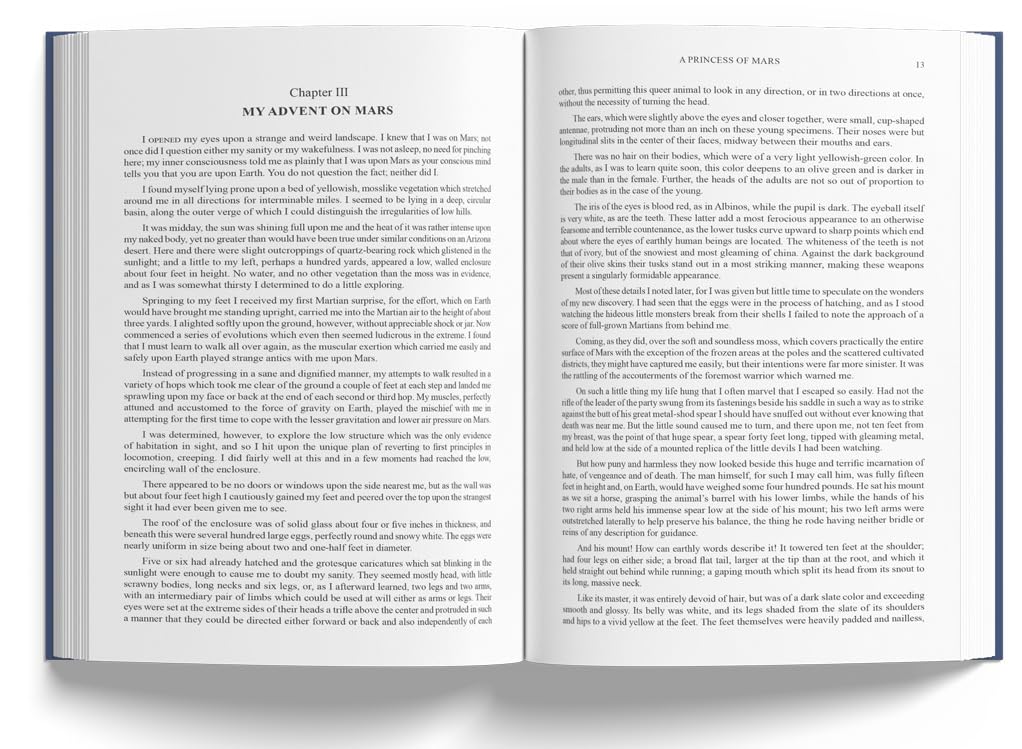 Open book with text on a white background