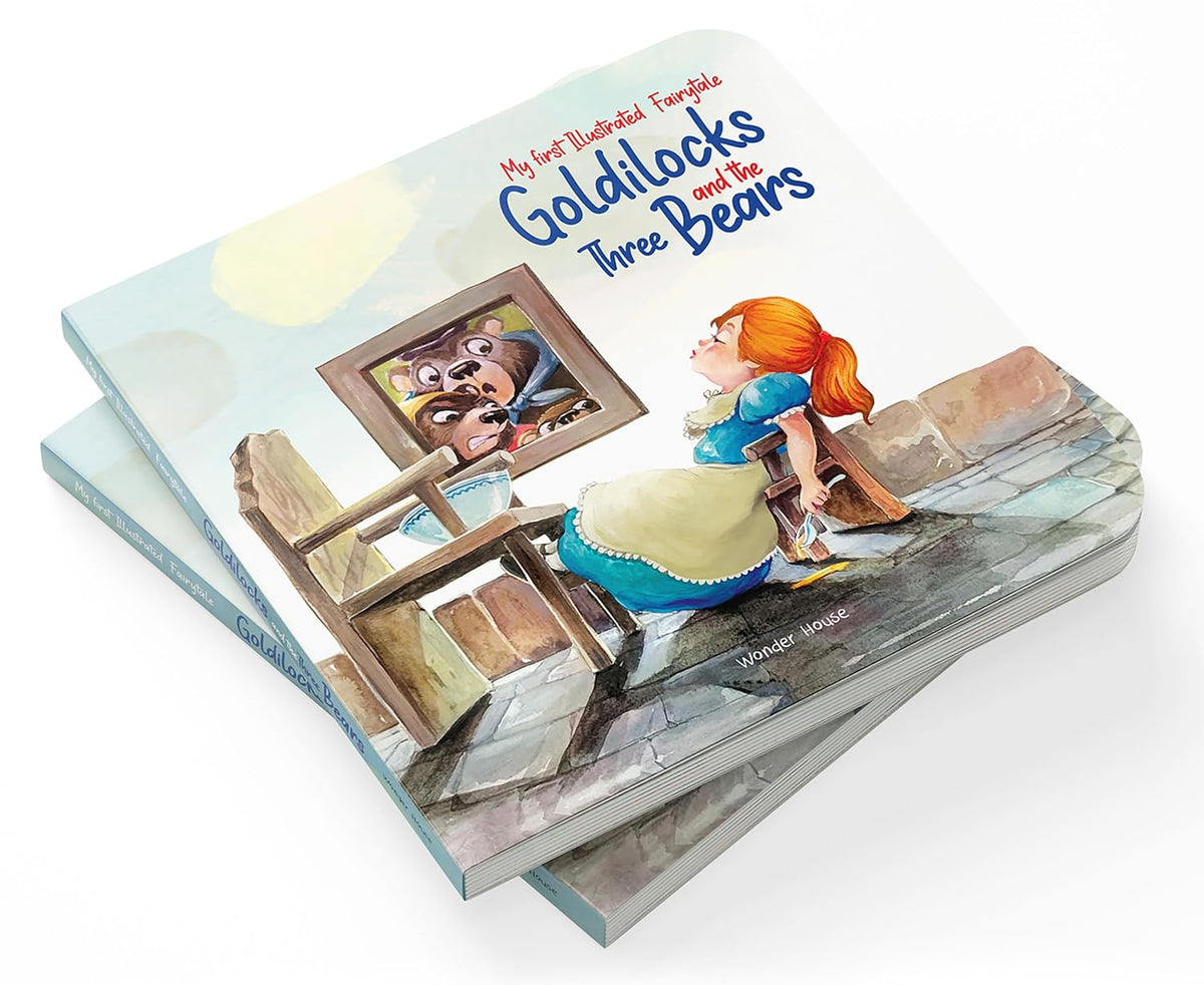 Children's book titled 'Goldilocks and the Three Bears' on a white background