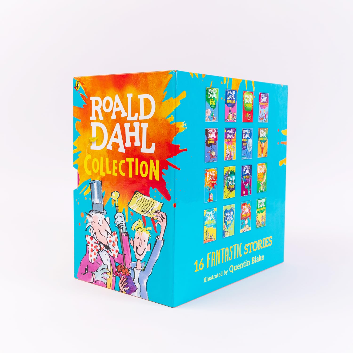Roald Dahl Collection book set with colorful design on a white background