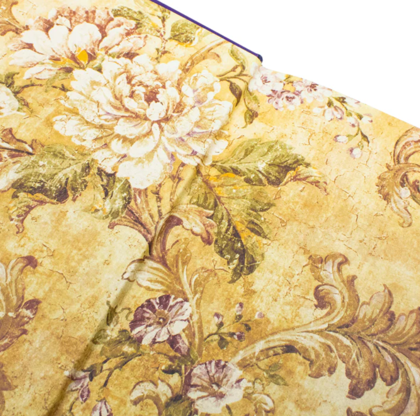 Floral patterned fabric with a yellow background