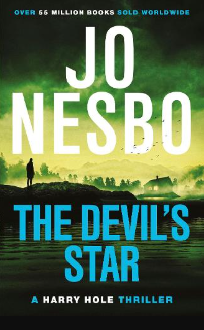 Book cover of 'The Devil's Star' by Jo Nesbo with a silhouette and landscape.