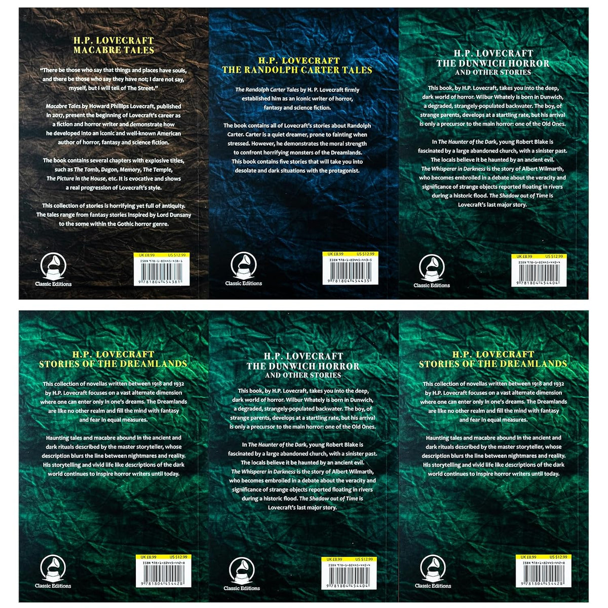 Three book covers for H.P.