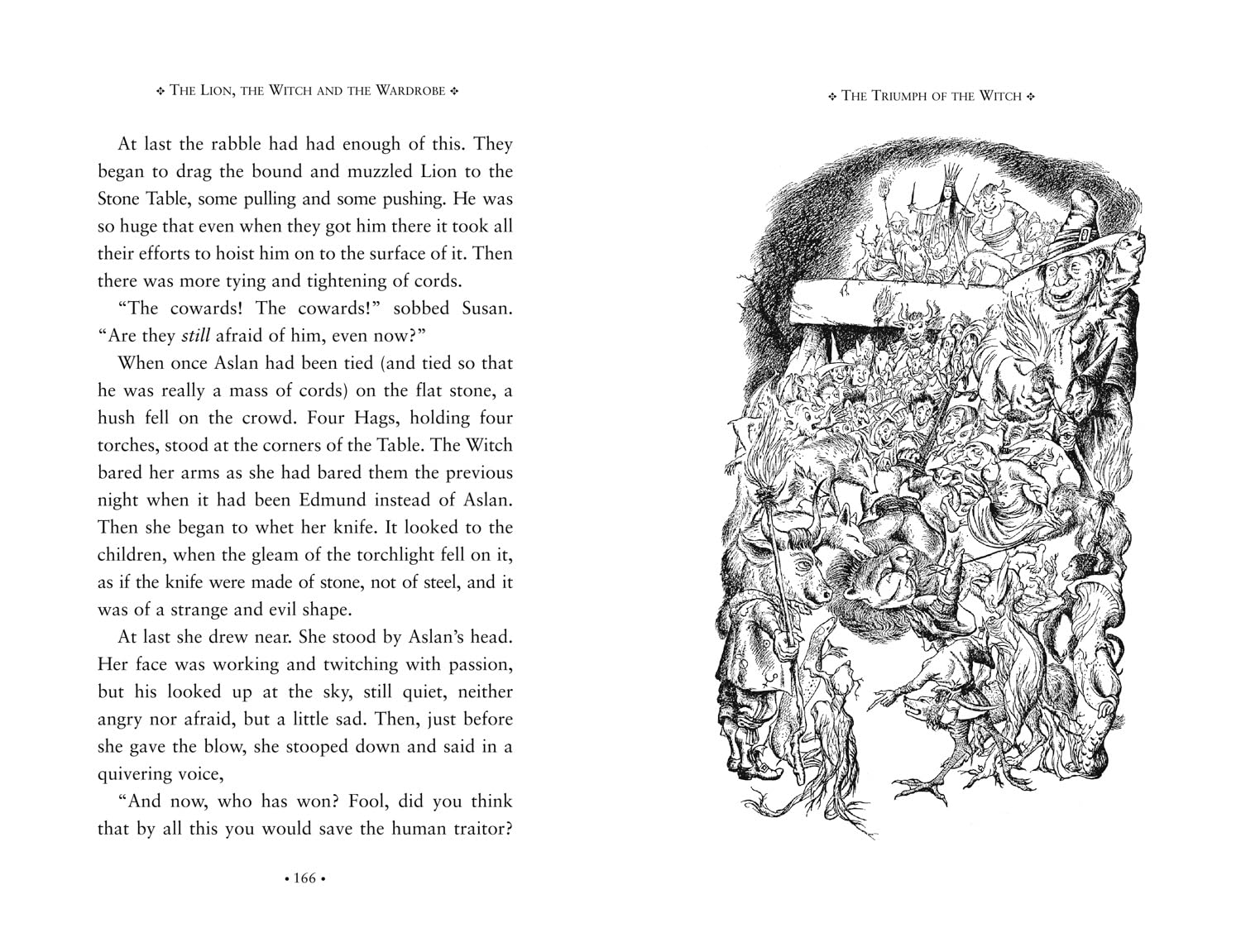 Page from a book with text and a large black and white illustration on the right side.