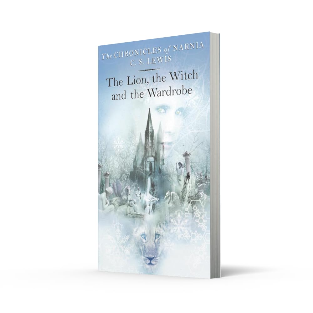 Book cover of 'The Lion, the Witch and the Wardrobe' by C.S. Lewis on a white background