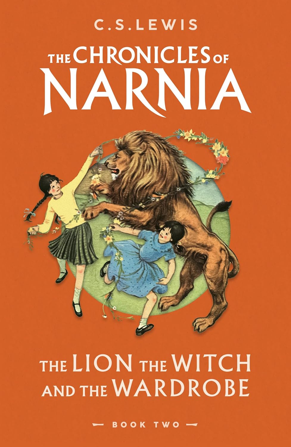 Book cover of 'The Lion, the Witch and the Wardrobe' from 'The Chronicles of Narnia' series by C.S. Lewis.