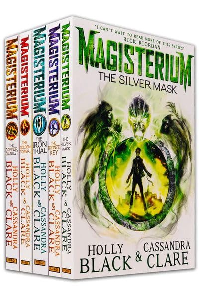 Collection of 'Magisterium' books by Holly Black and Cassandra Clare on a white background