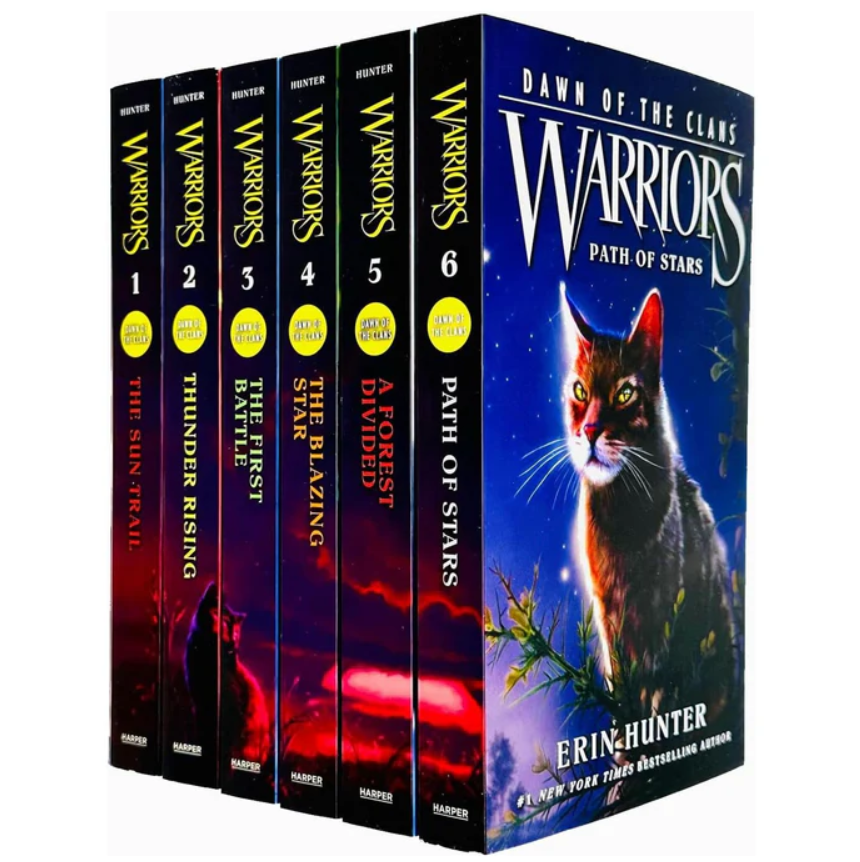 Set of 'Warriors' book series on a white background